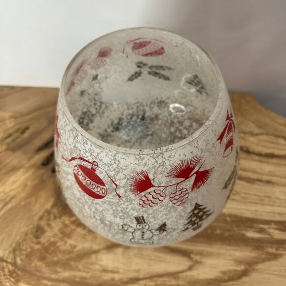 West Virginia Glass - Frosted - Confetti Splatter - Large Snifter - Christmas - Picture 4 of 9